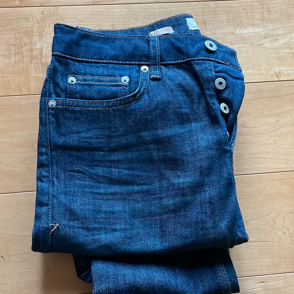 Topman stretch skinny jeans blue w 32R lightly used